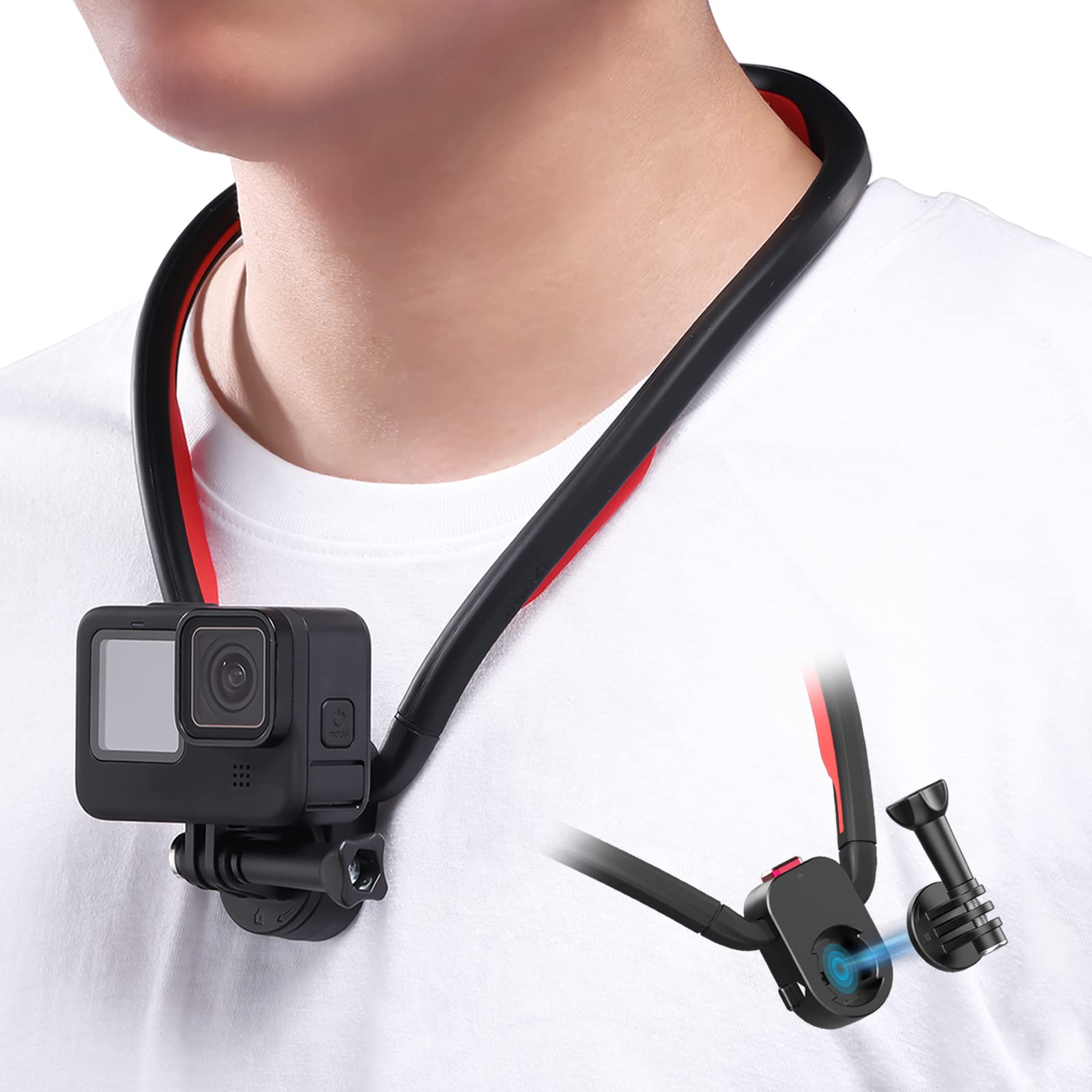 スマホアクセサリー GoPro 5 hero Amazon.com : TELESIN Long Magnetic Neck Mount Necklace Holder